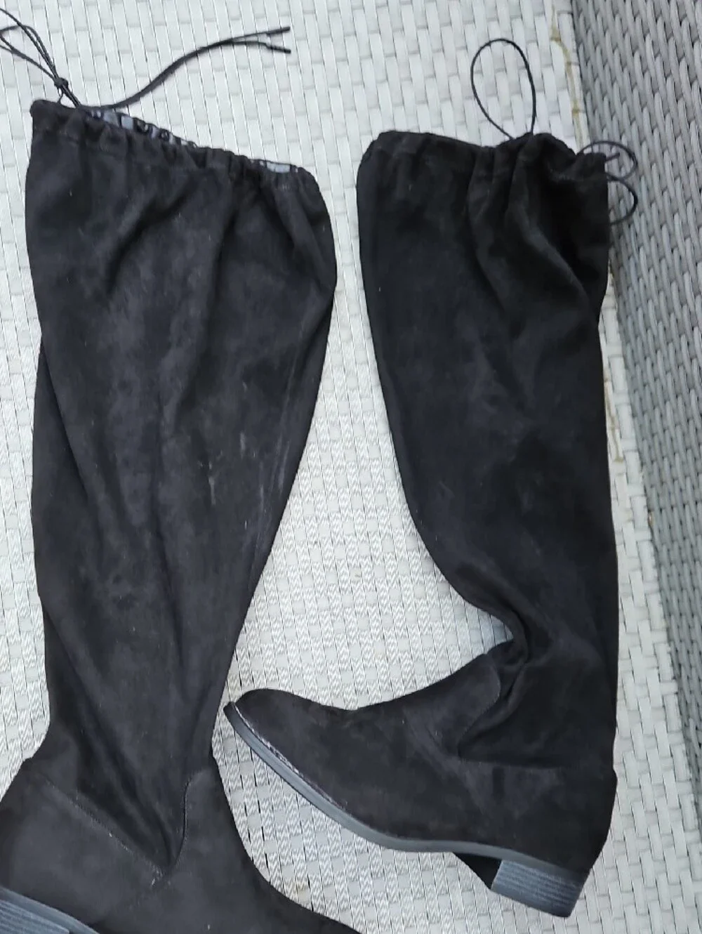 NEW WITH TAGS Torrid Black Over-the-Knee Drawstring FauSuede Boots SIZE 13 (WW)